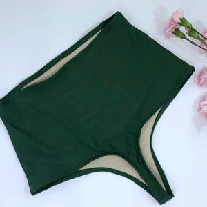 Black high waisted thong bikini suit bottom